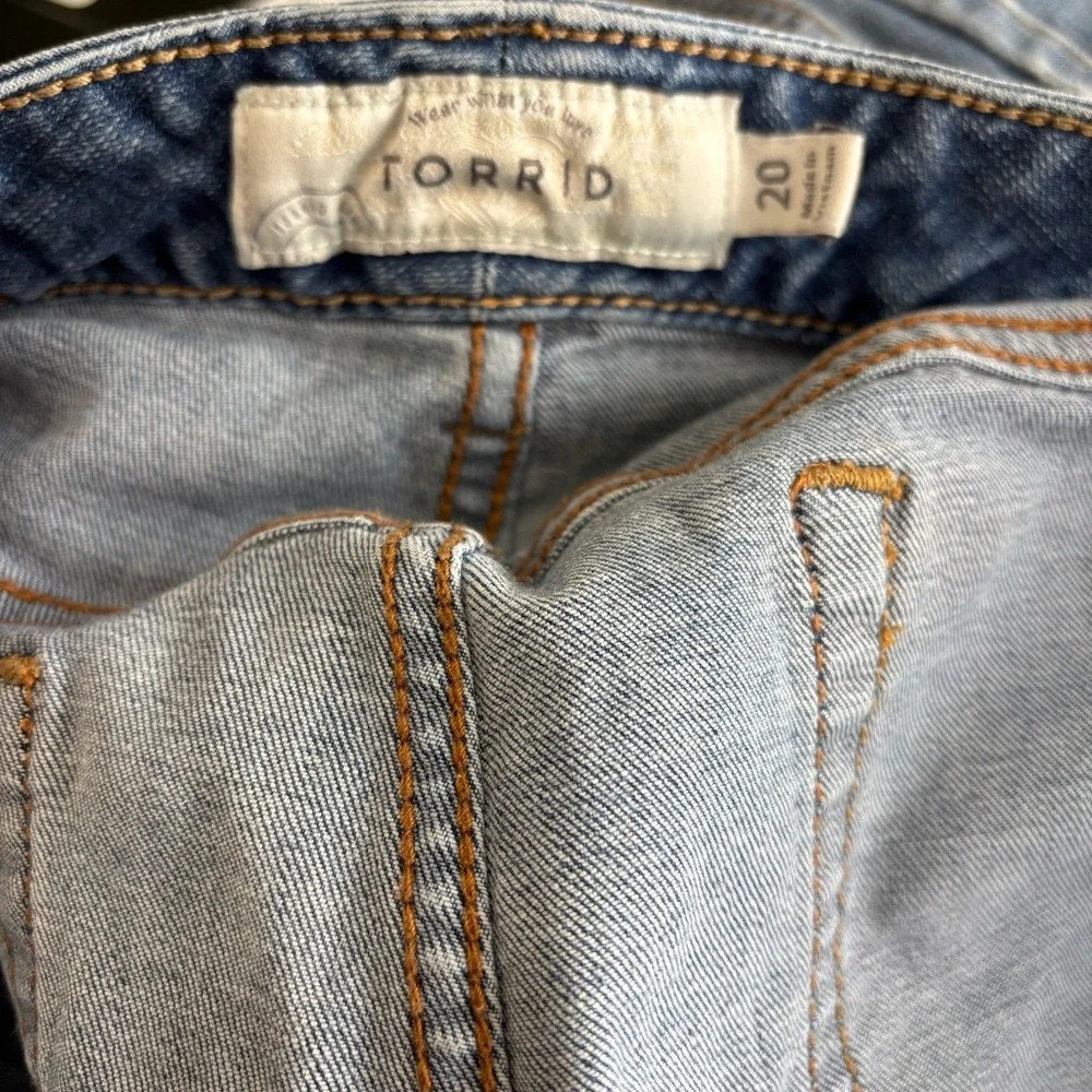 Torrid Plus Size Distressed Long Denim Shorts